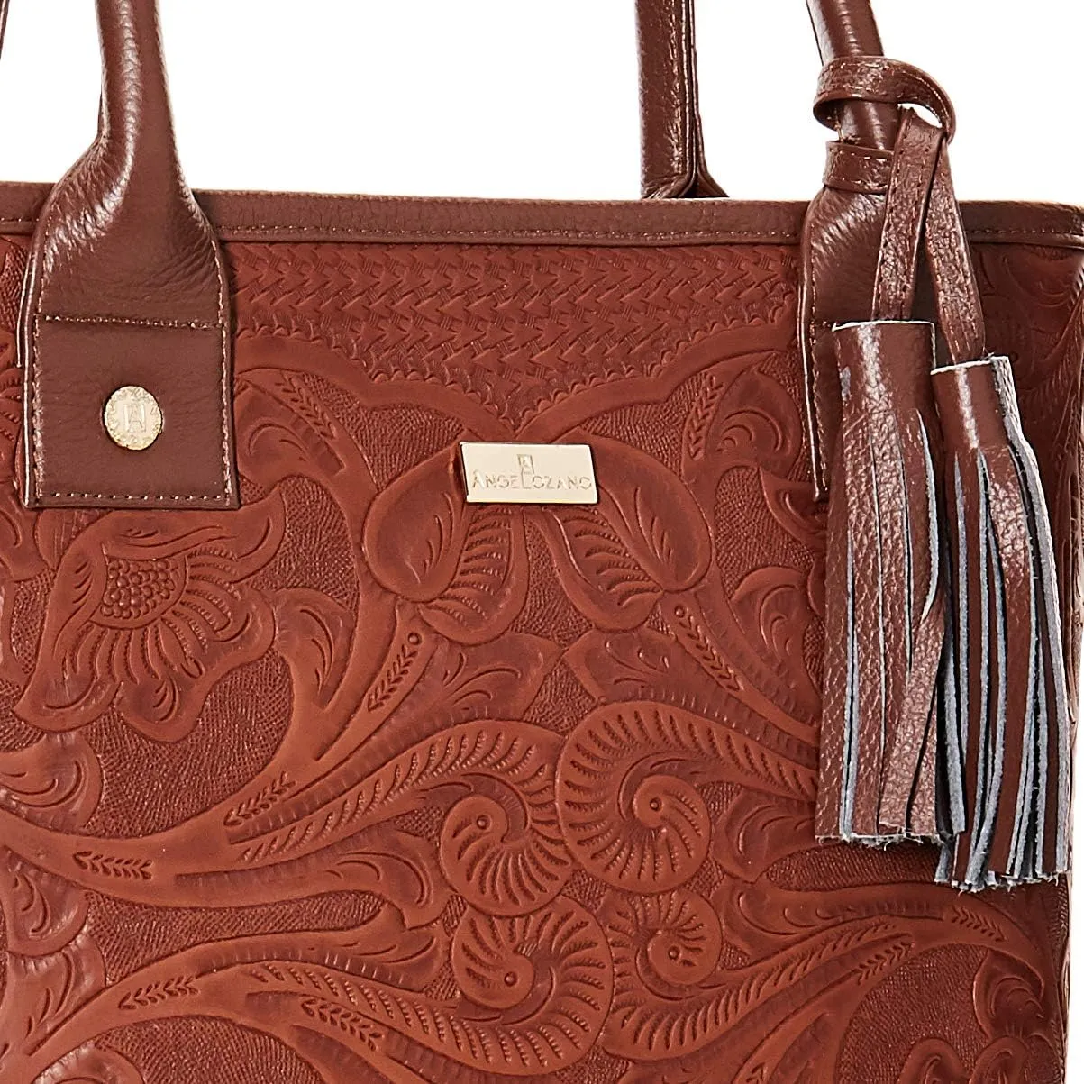 Tote bag, women's bag, handcrafted bag, engraved leather bag, leather bag, lady bag, Soraya Model