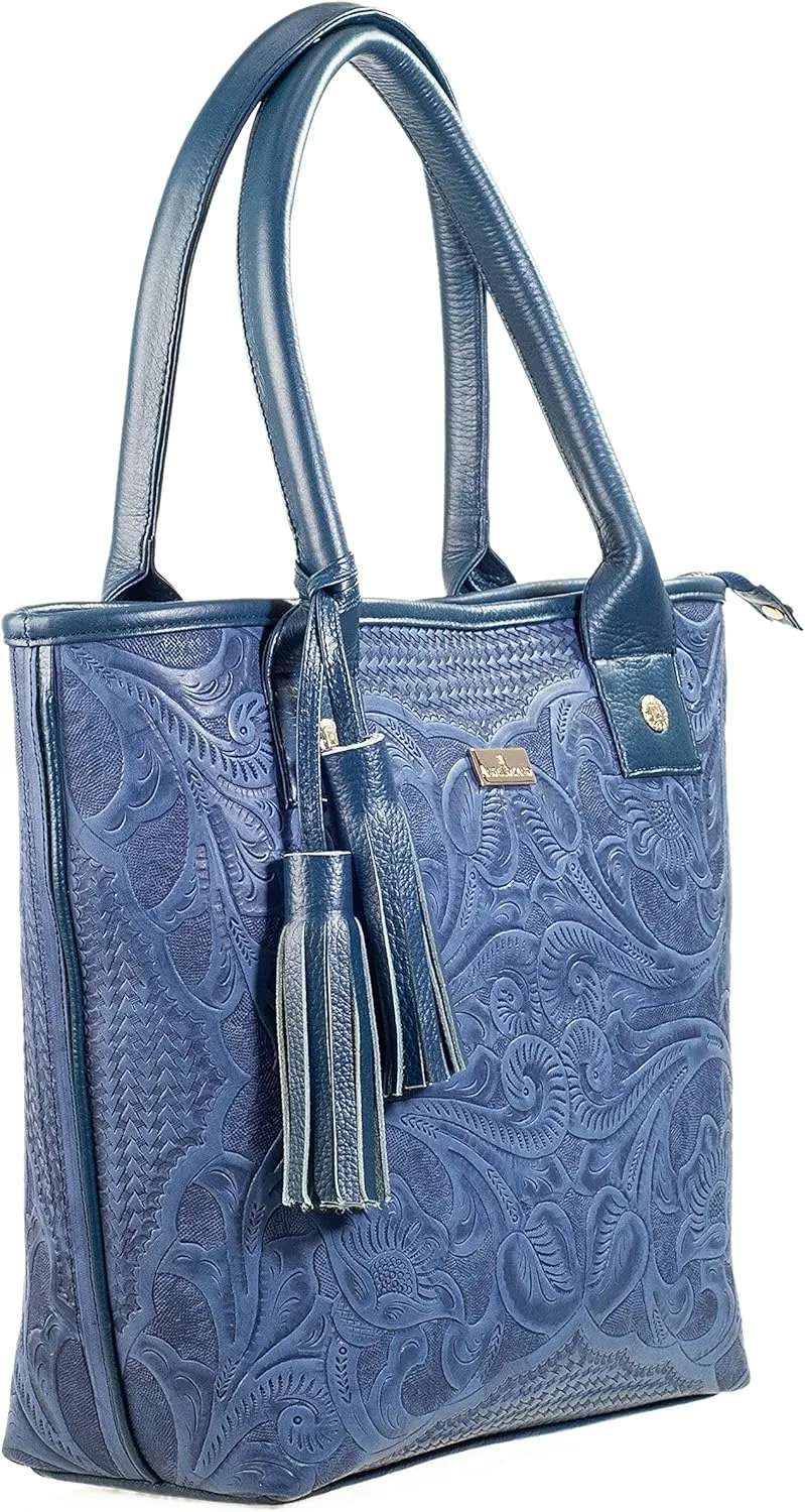 Tote bag, women's bag, handcrafted bag, engraved leather bag, leather bag, lady bag, Soraya Model
