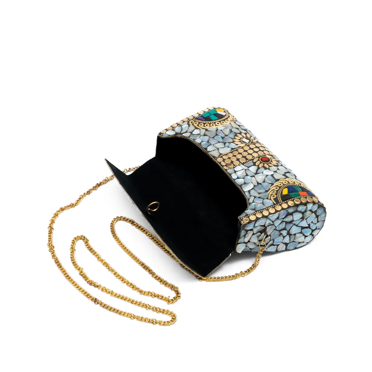Trapezoidal Jewel Embellished Bag