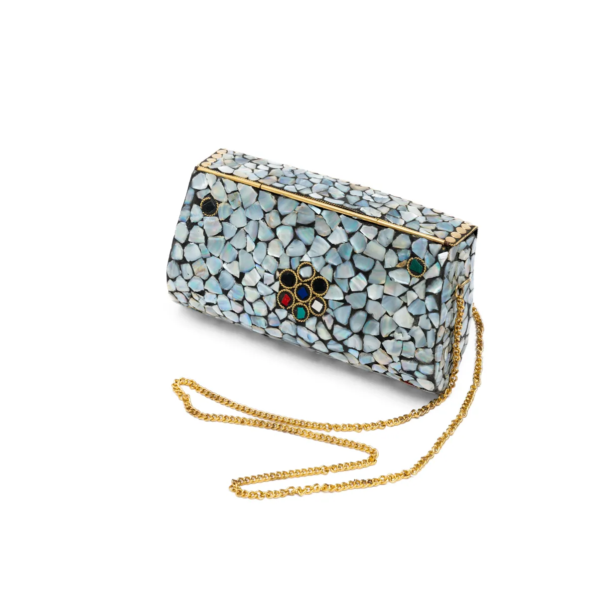 Trapezoidal Jewel Embellished Bag