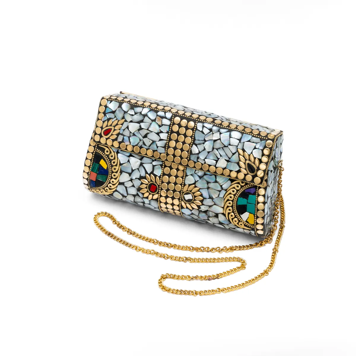 Trapezoidal Jewel Embellished Bag