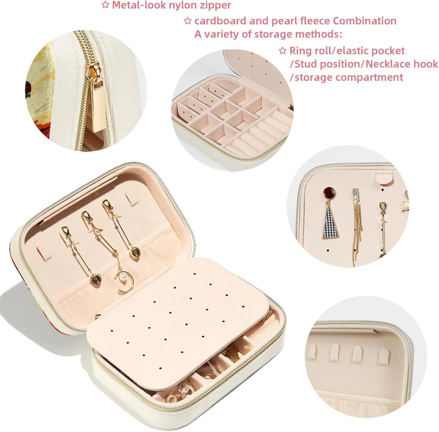 Travel Jewelry Case for Women Girls, Jewelry Organizer Portable Jewelry Storage Display Holder for Necklace Stud Earrings Ring - Art Racer Race Car