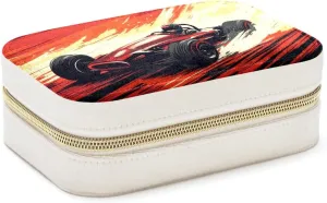 Travel Jewelry Case for Women Girls, Jewelry Organizer Portable Jewelry Storage Display Holder for Necklace Stud Earrings Ring - Art Racer Race Car