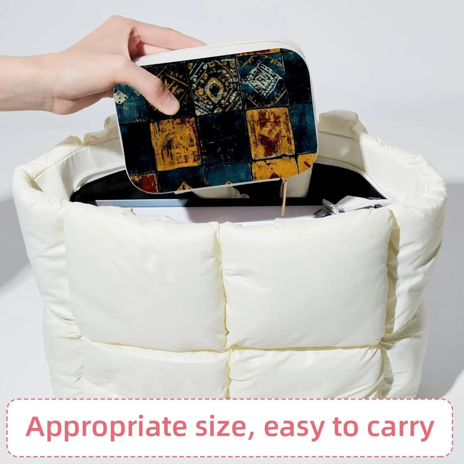 Travel Jewelry Case for Women Girls, Jewelry Organizer Portable Jewelry Storage Display Holder for Necklace Stud Earrings Ring - Ethnic Abstract Art Pattern
