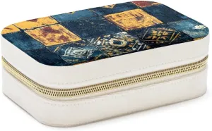 Travel Jewelry Case for Women Girls, Jewelry Organizer Portable Jewelry Storage Display Holder for Necklace Stud Earrings Ring - Ethnic Abstract Art Pattern