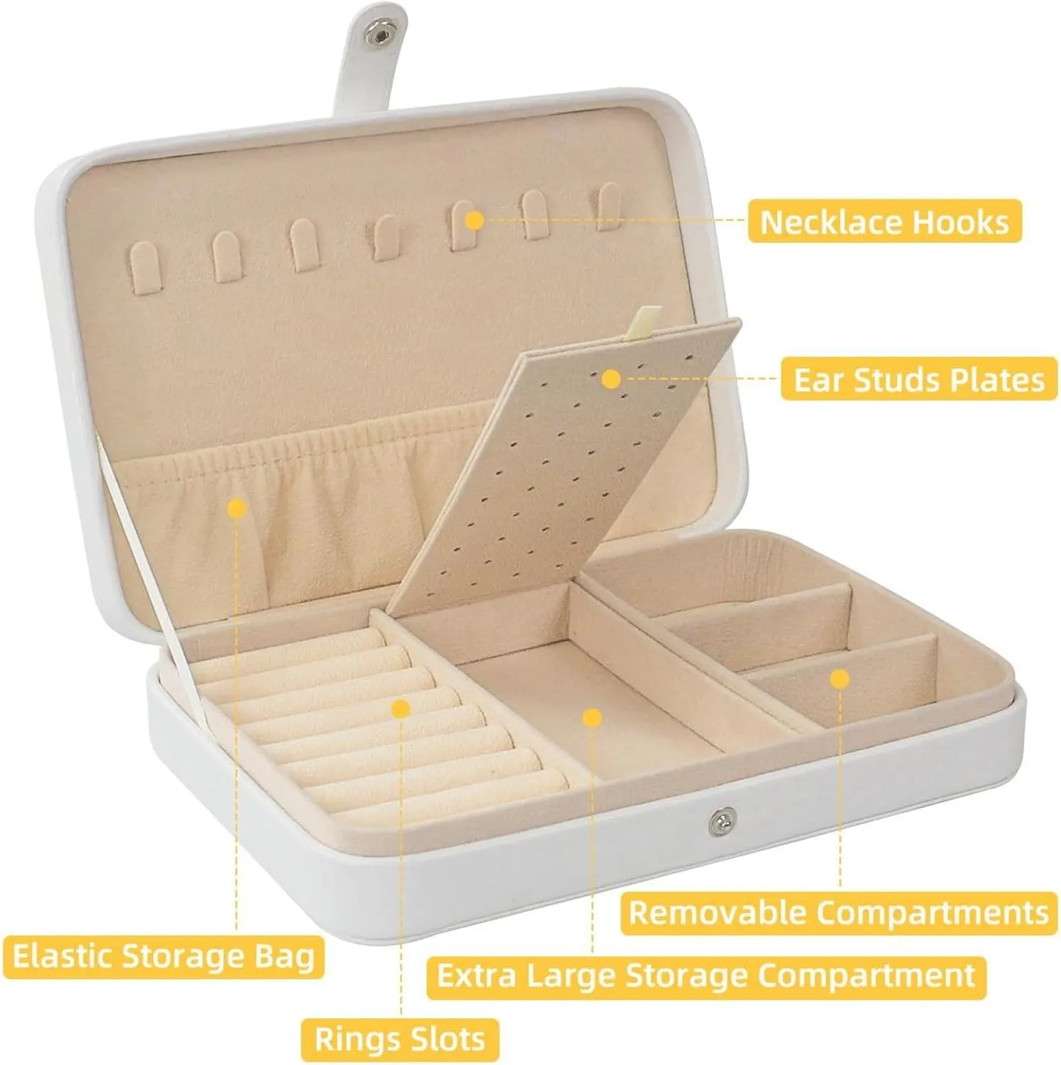 Travel Jewelry Case for Women Girls, Jewelry Organizer Portable Jewelry Storage Display Holder for Necklace Stud Earrings Ring - Retro Ocean Lighthouse
