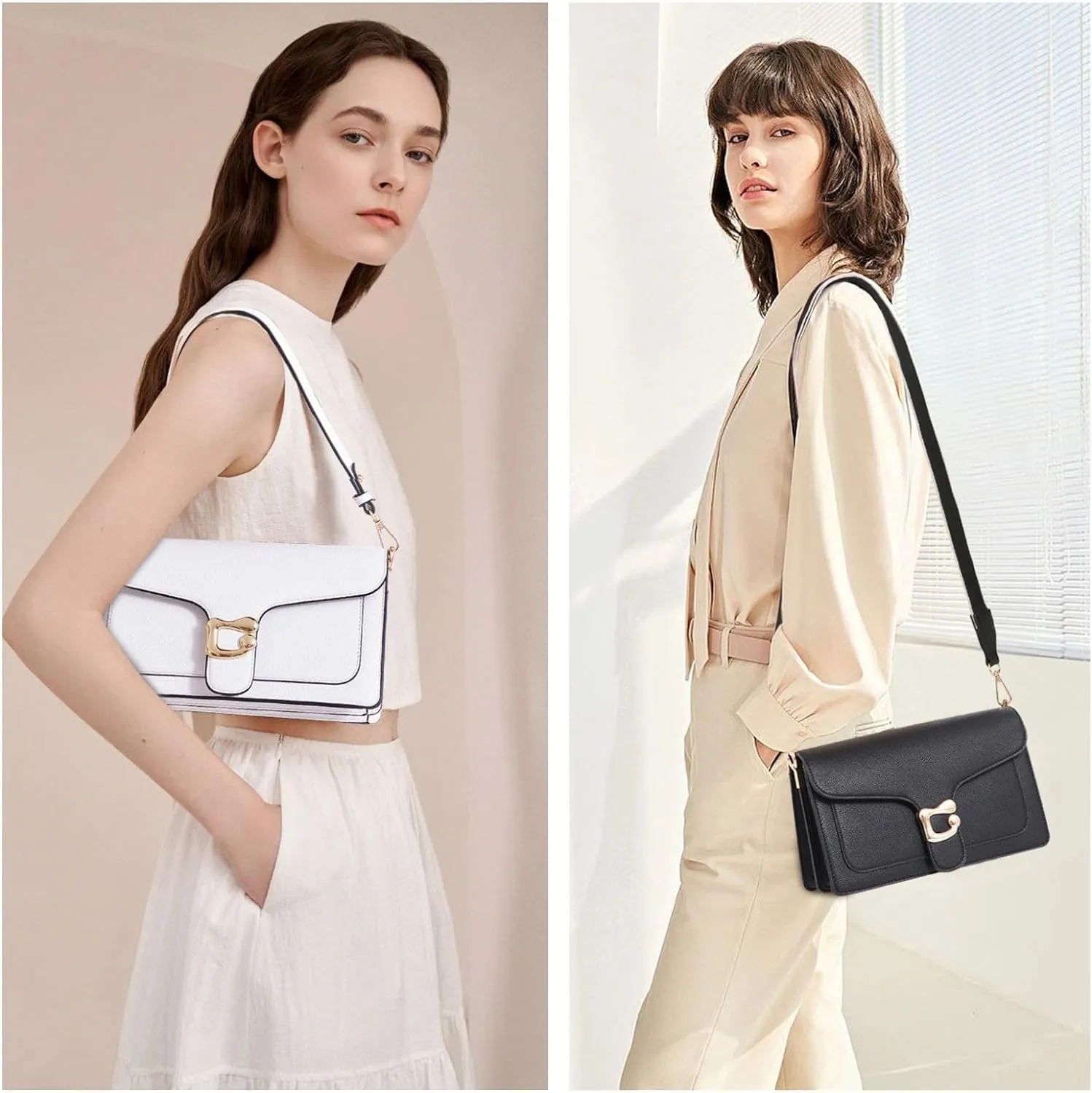 Travistar Crossbody Bags for Women Trendy - Small Cross Body Purse Shoulder Bag Leather Handbags Evening Clutch with 2 Straps