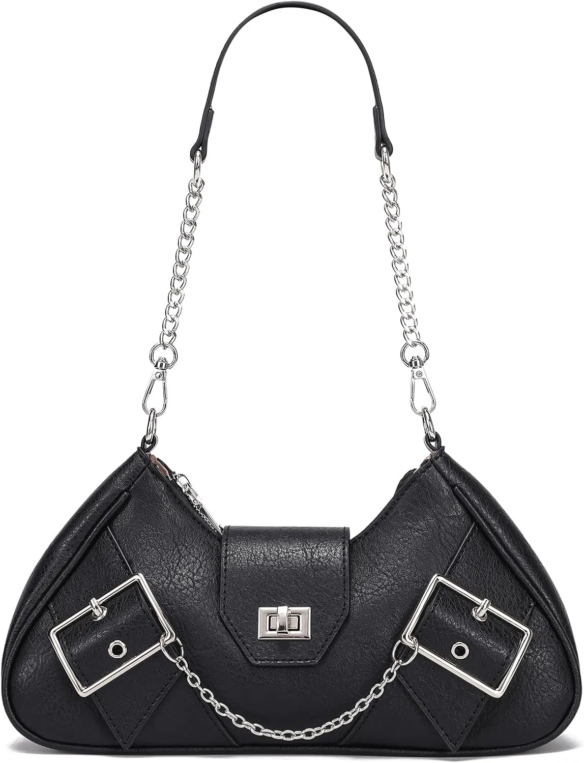 Trendy Small Shoulder Bags for Women Y2k Vintage Purses with Chain Strap
