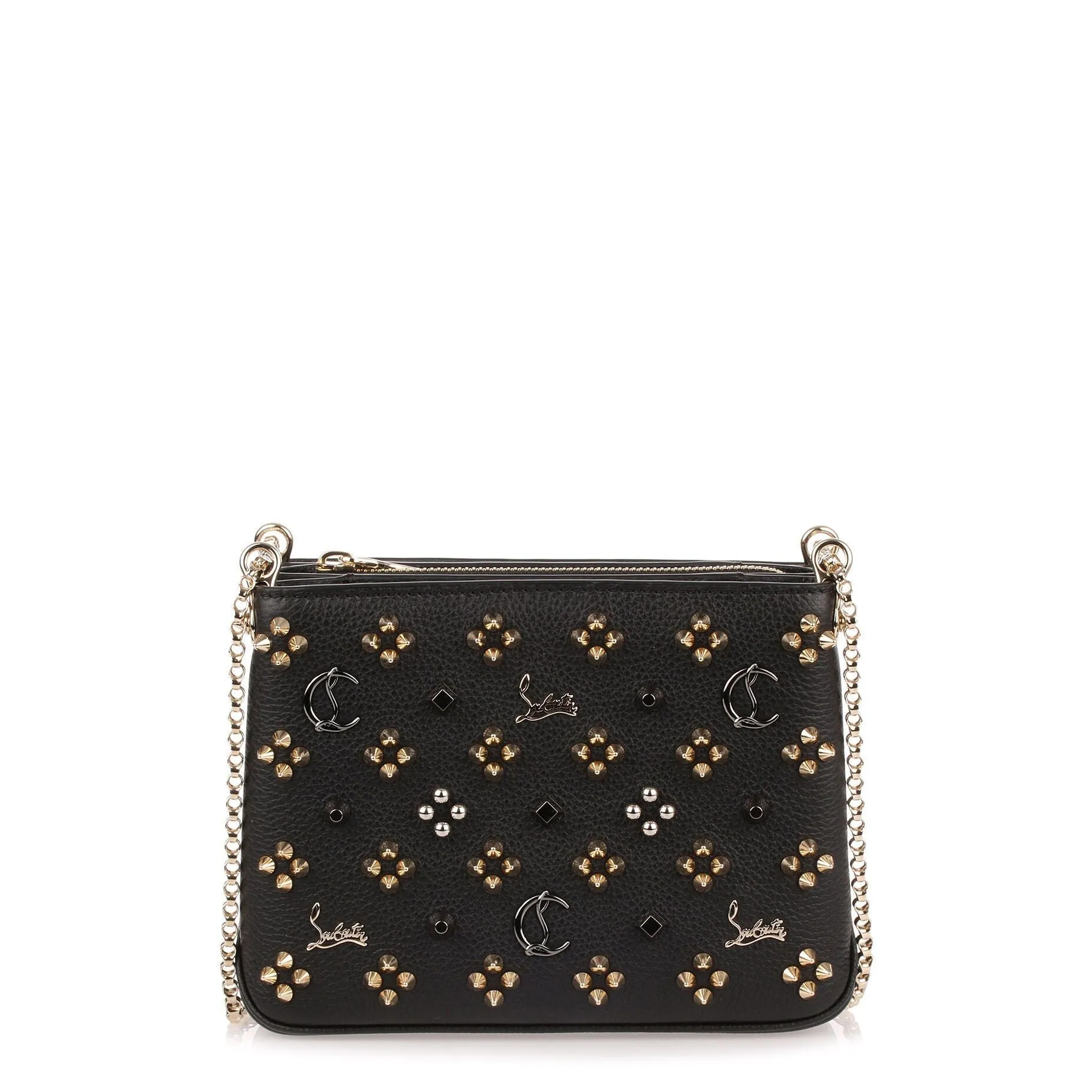 Triloubi small black logo studded bag