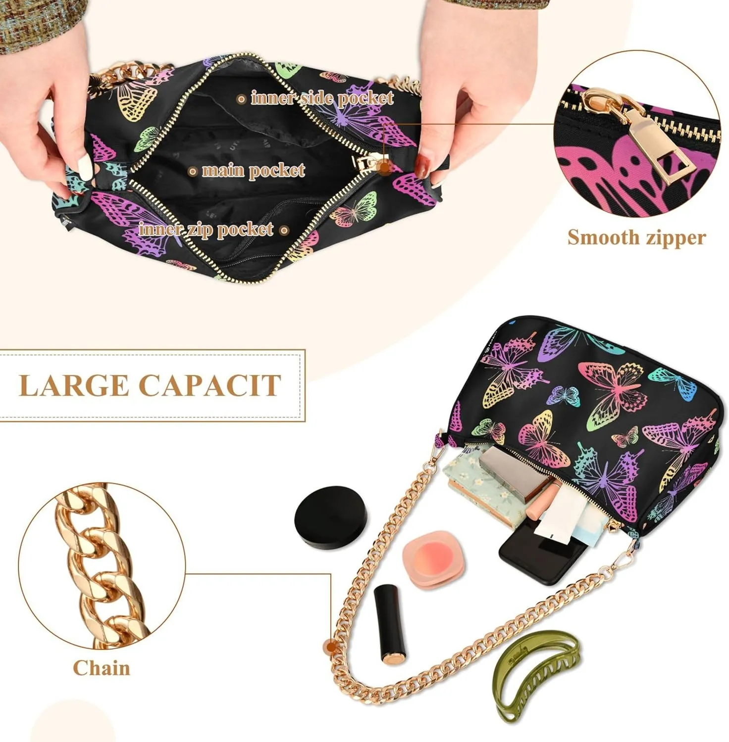 Tropical Lime Green Lady Shoulder Bag for Women Retro Formal Purse Trendy Clutch Handbag