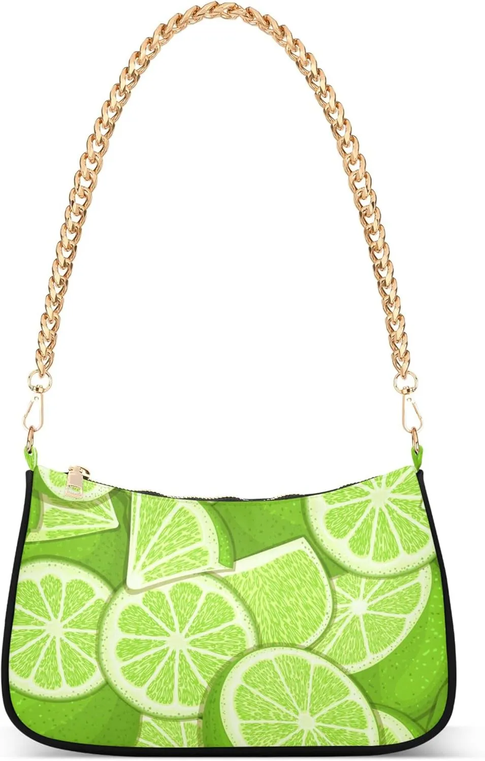 Tropical Lime Green Lady Shoulder Bag for Women Retro Formal Purse Trendy Clutch Handbag