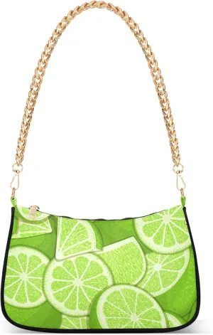 Tropical Lime Green Lady Shoulder Bag for Women Retro Formal Purse Trendy Clutch Handbag
