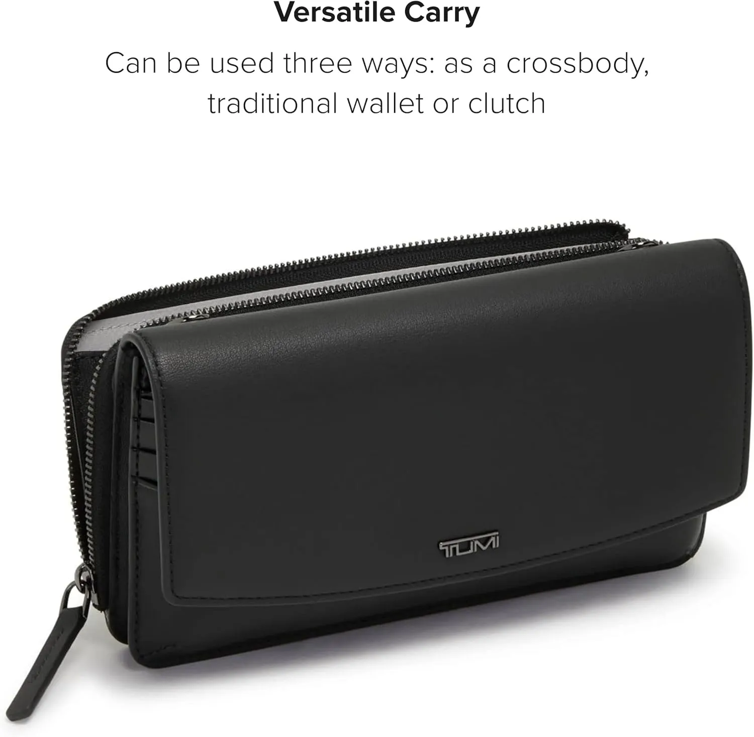 TUMI - Belden Crossbody Wallet Bag - Multipurpose Leather Travel Wallet - With Pockets & Card Holder - 4.5" x 8.0" x 1.3" - Black