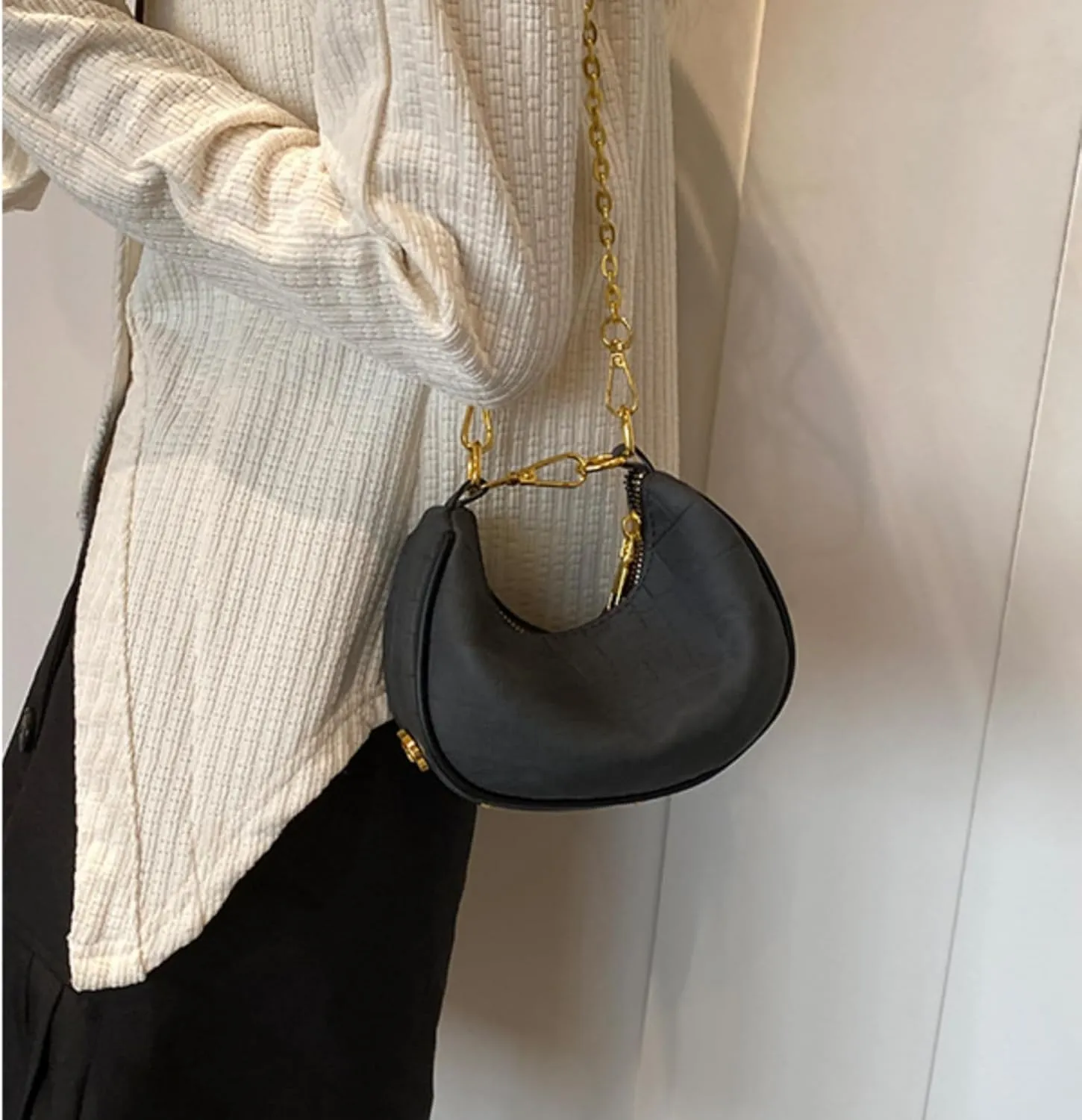 Unique Design Single Shoulder Bag for Women - Summer Chic Underarm Handbag with Chain Strap for Crossbody or Clutch