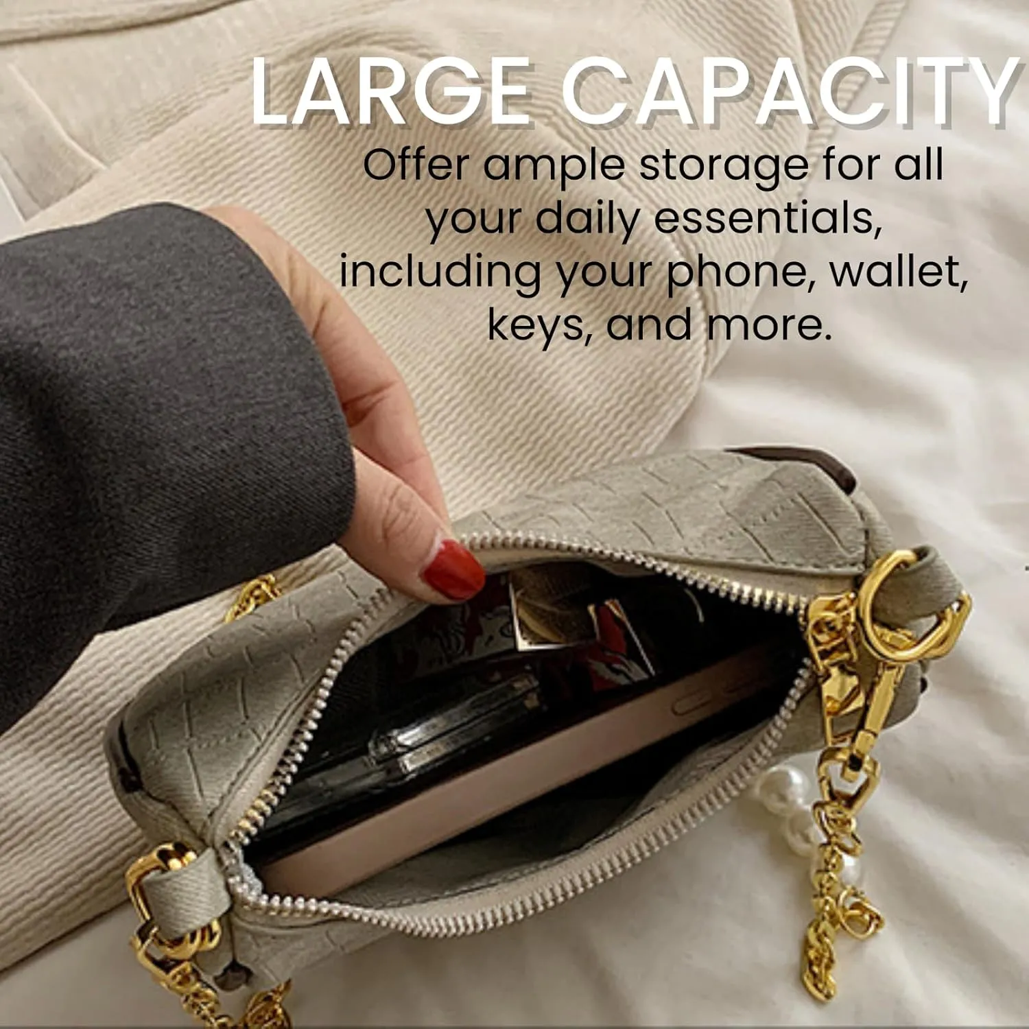 Unique Design Single Shoulder Bag for Women - Summer Chic Underarm Handbag with Chain Strap for Crossbody or Clutch