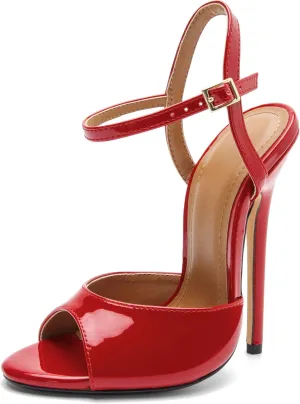 Unisex Men's Women's Strappy Sandals Heels Stiletto Patent Leather High Heeled Sandals Party Shoes