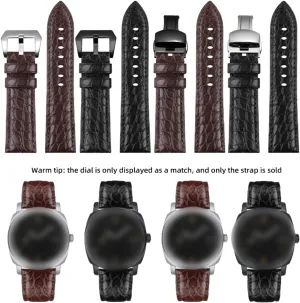 Universal Strap,22mm/24mm/26mm Rough Style Pin Buckle Crocodile Leather Watchband for Men Smart Watch, Classic Analogue Watch, Dial Quartz Watch