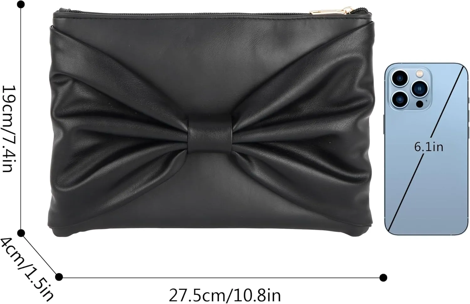 Van Caro Oversized Leather Crocodile Clutch Envelope Purse Evening Handbag for Women