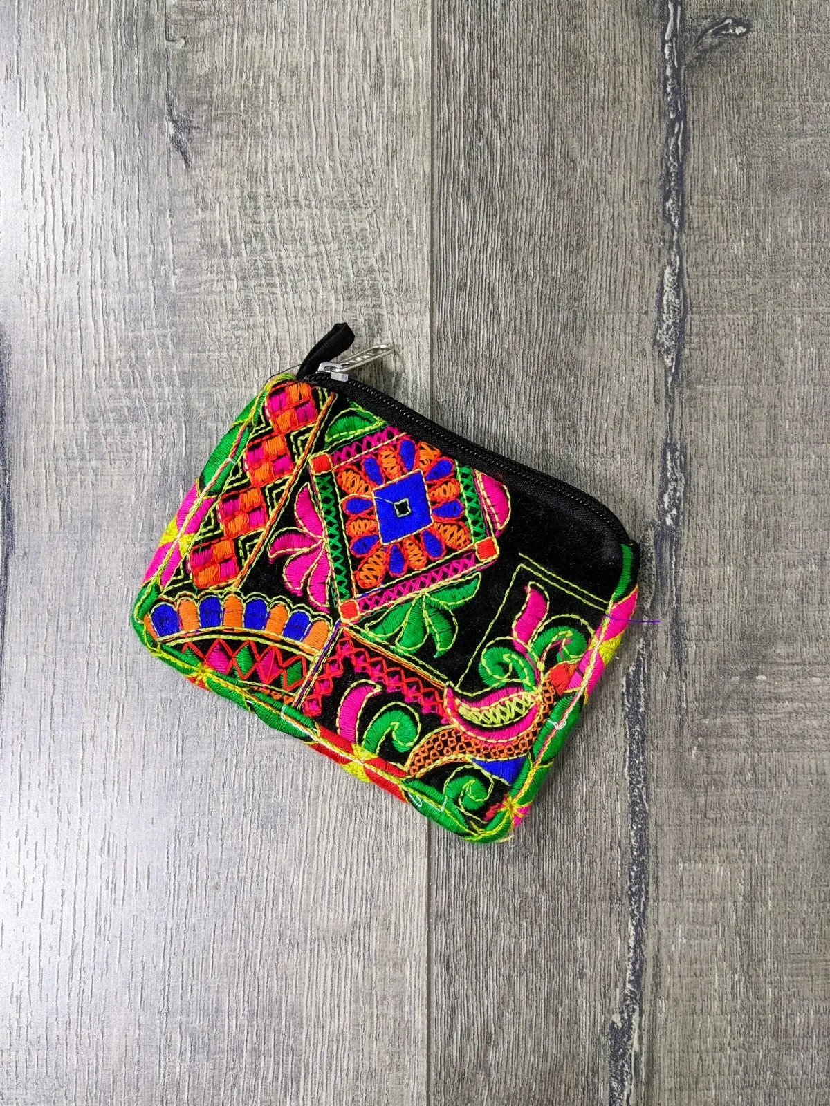 Velvet Embroidered Coin Purse
