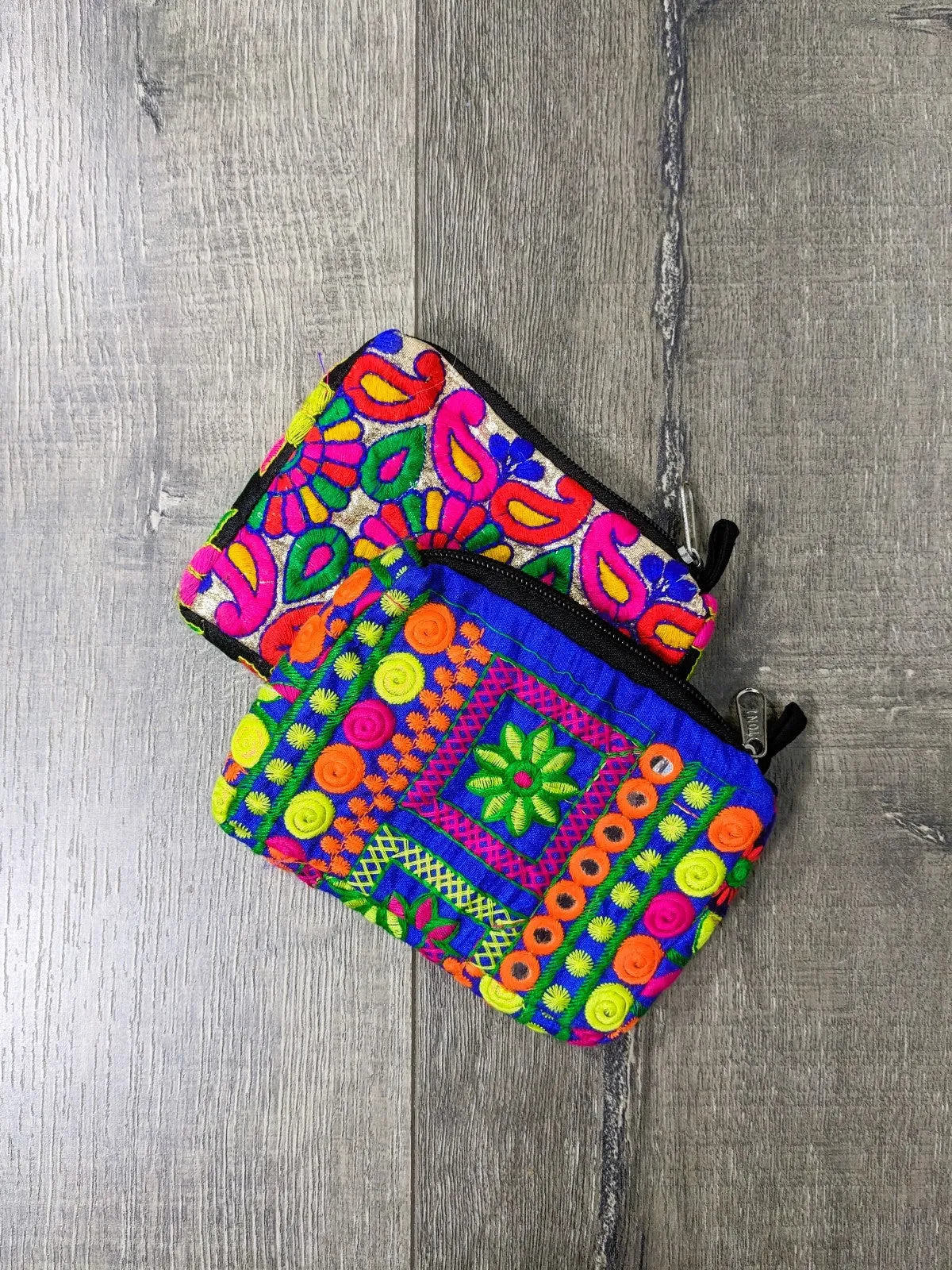 Velvet Embroidered Coin Purse