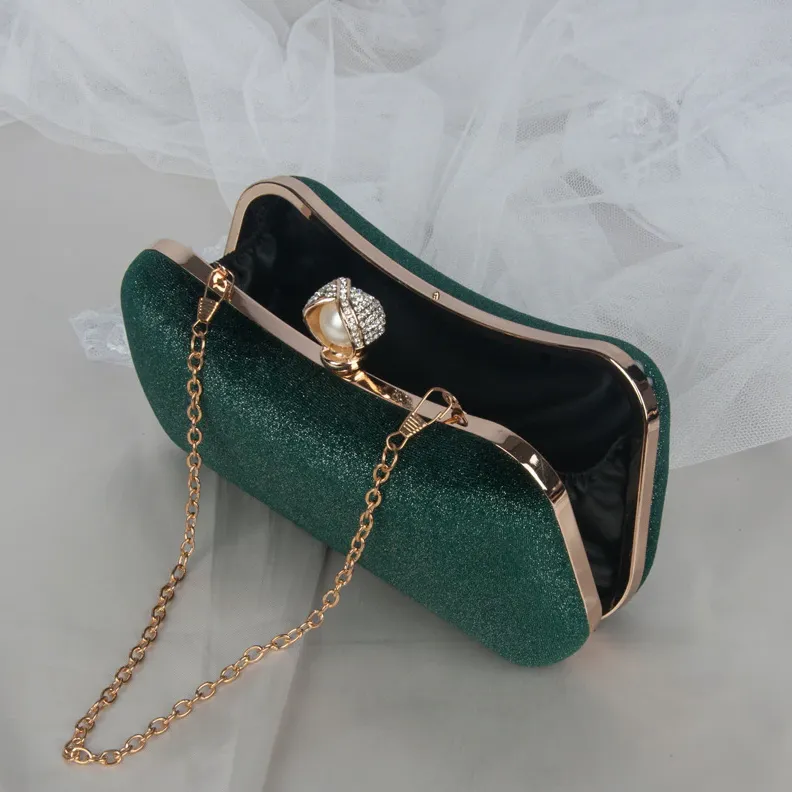velvet evening clutch - elegant faux suede handbag with gold clasp