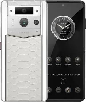 VERTU Metavertu 2 Ai Smartphone 5G with Python Skin White Ceramic Frame Web 3 Unlocked Android Cell Phone 50MP Camera 120Hz 1.5K AMOLED Display Dual SIM, Fortune Serpent Edition, 1TB (White)