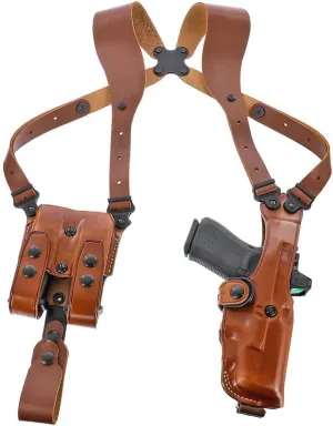 VHS4-106 VHS 4.0 Leather Vertical Shoulder System Compatible with Smith & Wesson L FR 686 6", Ambidextrous, Tan Finish