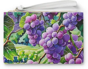 Vibrant Grapevine Clutch Bag, Wine Lover Gift, Summer Accessory, Garden Party Essential, Handbag for Celebrations