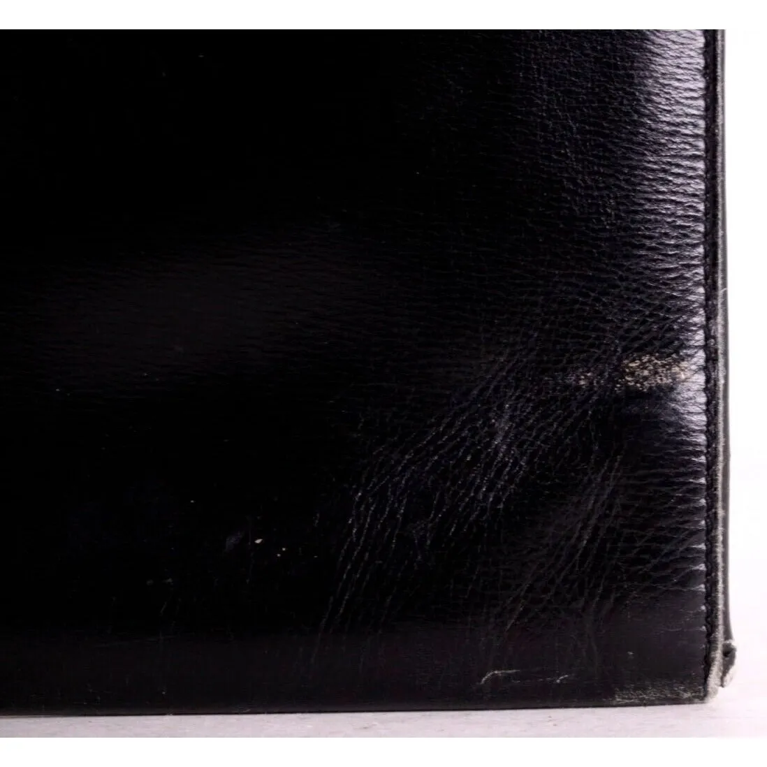 Vintage, Gucci, midnight blue leather, clutch, portfolio, or tablet holder with a wide, red and navy Sherry stripe