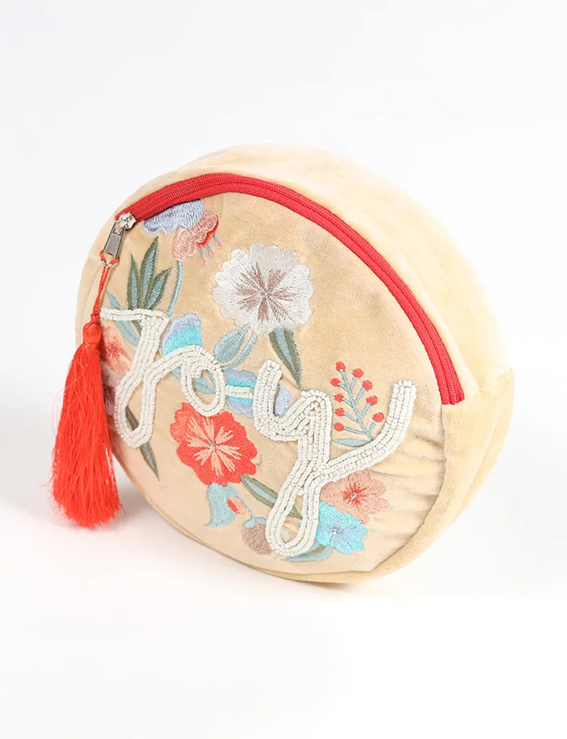 Vintage-Inspired Floral Hand Embroidered Women's Coin Pouch