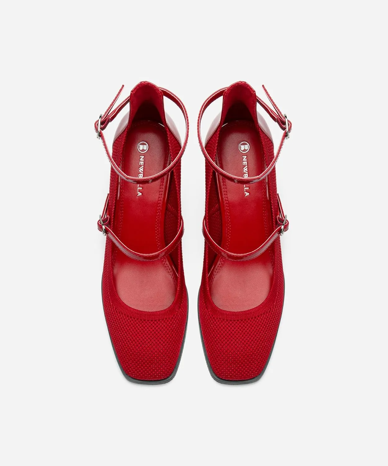 Vintage Patent Mary Jane Pumps, Women's Chunky Heel
