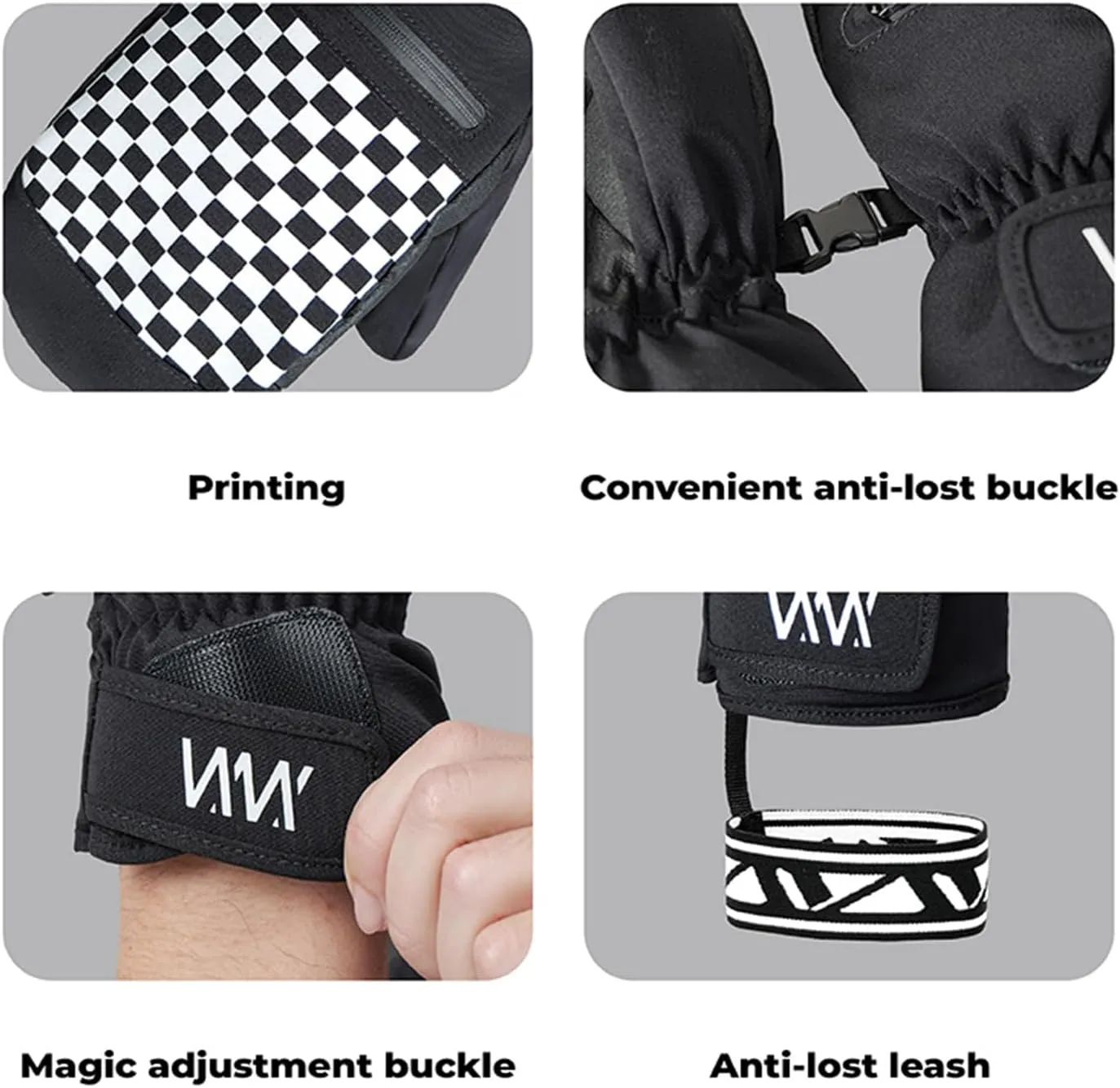 VXW Winter Thermal Outdoor Sports Gloves Women Men Mittens Thicken Ski Gloves Warm Waterproof Snowmobile Snow Gloves