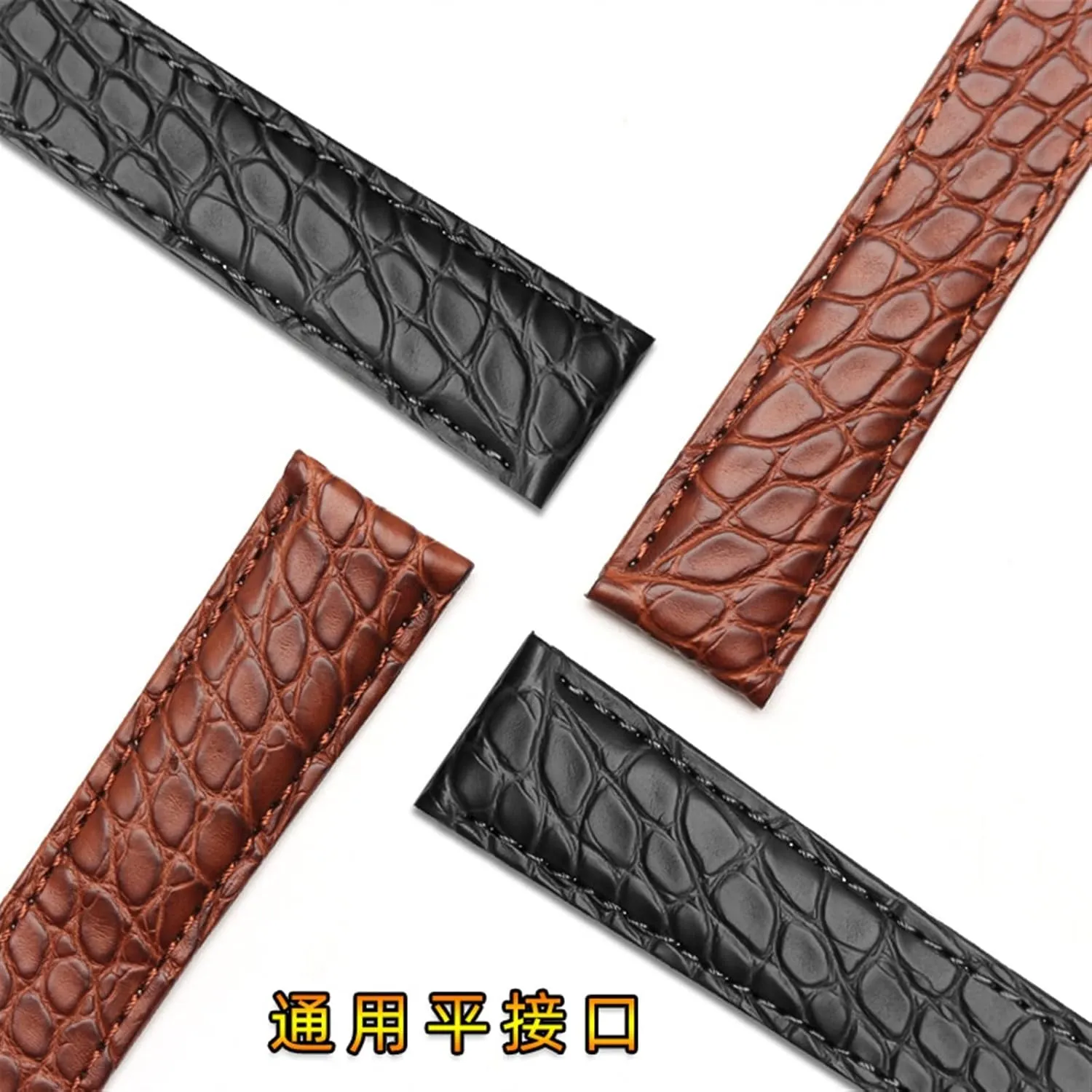 Watch Strap Suitable for Cartier Crocodile Leather Watch Strap Men Leather Tank Key London Calibo Watch Chain Women 20mm (Color : 10mm Gold Clasp, Size : 18mm)