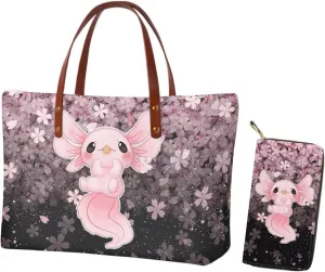 WELLFLYHOM Handbag and Wallet Set Magic African American Woman Shoulder Bag Top Handle Bag Tote Purse for Women
