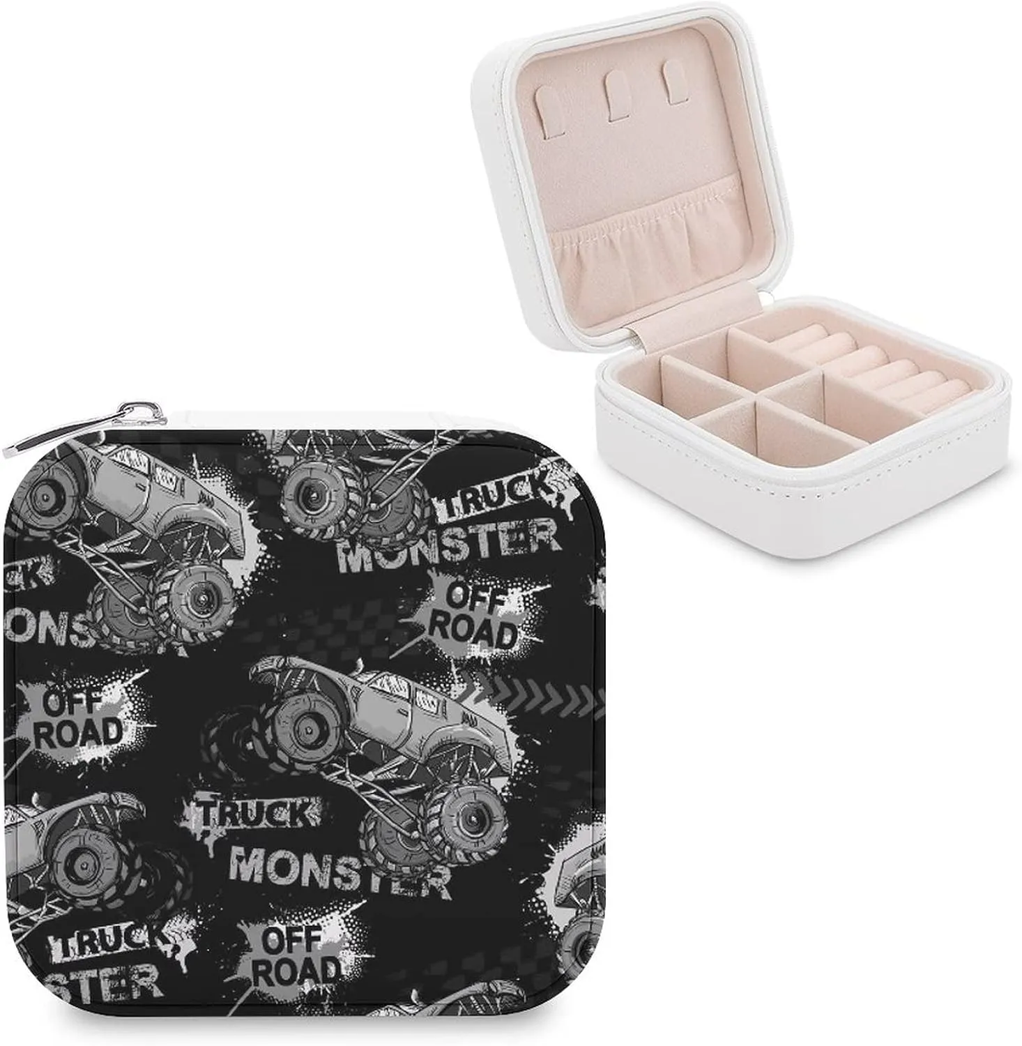 Woman PU Leather Jewelry Box, Small Travel Display Storage Organizer Case Bag Holder for Rings, Earrings, Necklaces, Bracelets