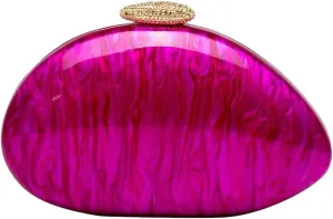 Women Acrylic Clutch for Women Evening HandBag Lipstick Bag for Wedding Party Prom Cocktail Semi-Round Design