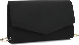 Women Evening Bag Dressy Clutch Handbag Faux Suede Purse for Wedding