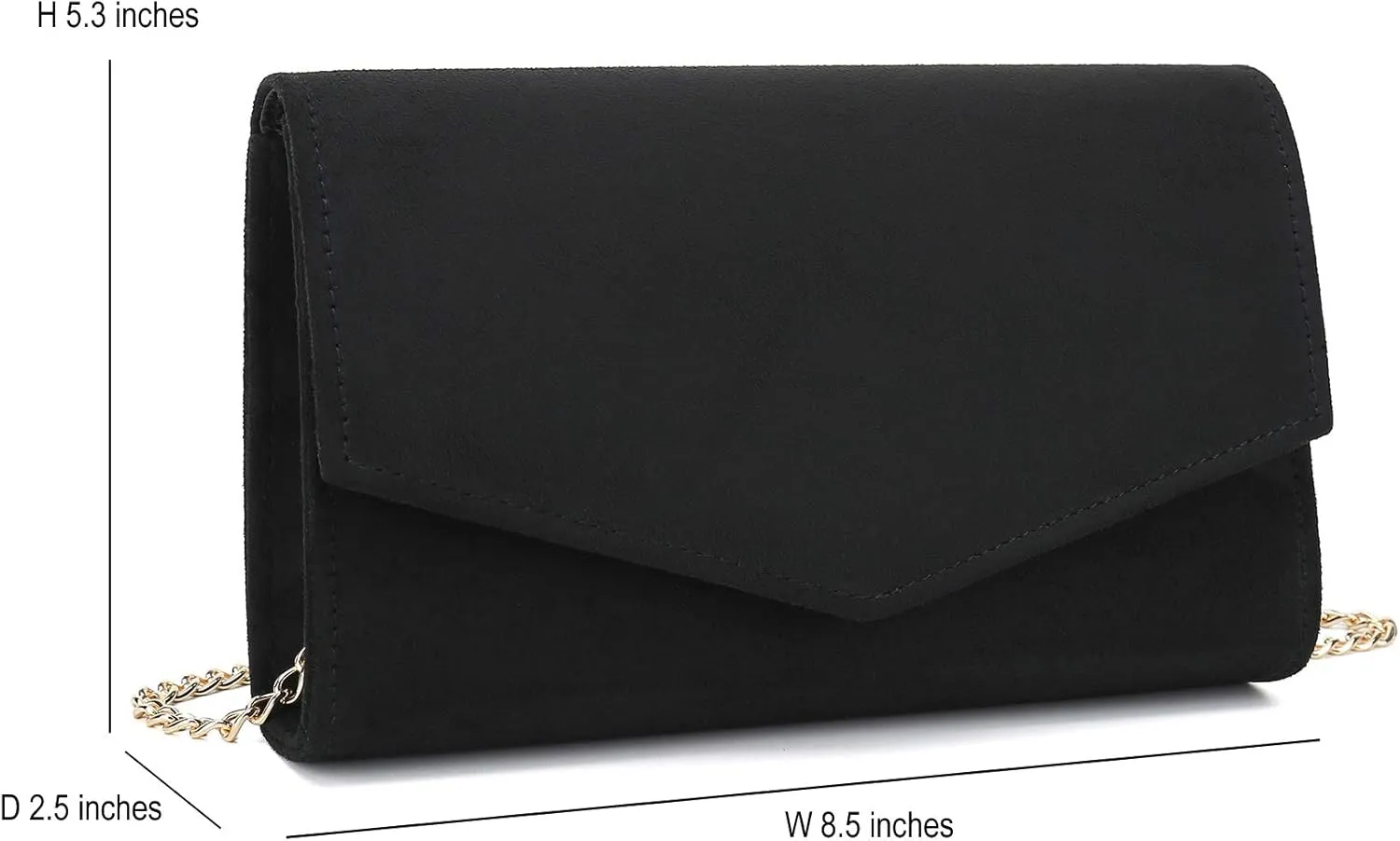 Women Evening Bag Dressy Clutch Handbag Faux Suede Purse for Wedding
