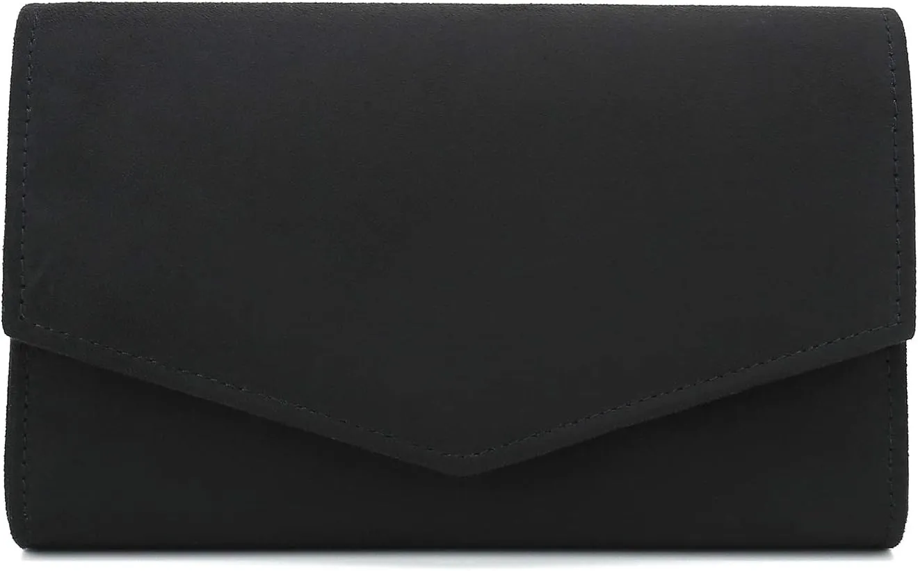 Women Evening Bag Dressy Clutch Handbag Faux Suede Purse for Wedding