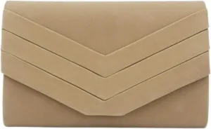 Women Evening Bags Suede Envelope Flap Clutch Purses Handbag with Detachable Chain for Wedding Party Prom