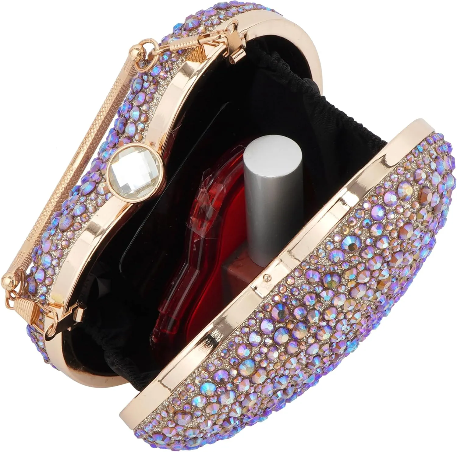 Women Heart Shaped Clutch Handbag Wedding Party Evening Bag Mini Chain Purse Cocktail Prom Tote Shoulder Bag