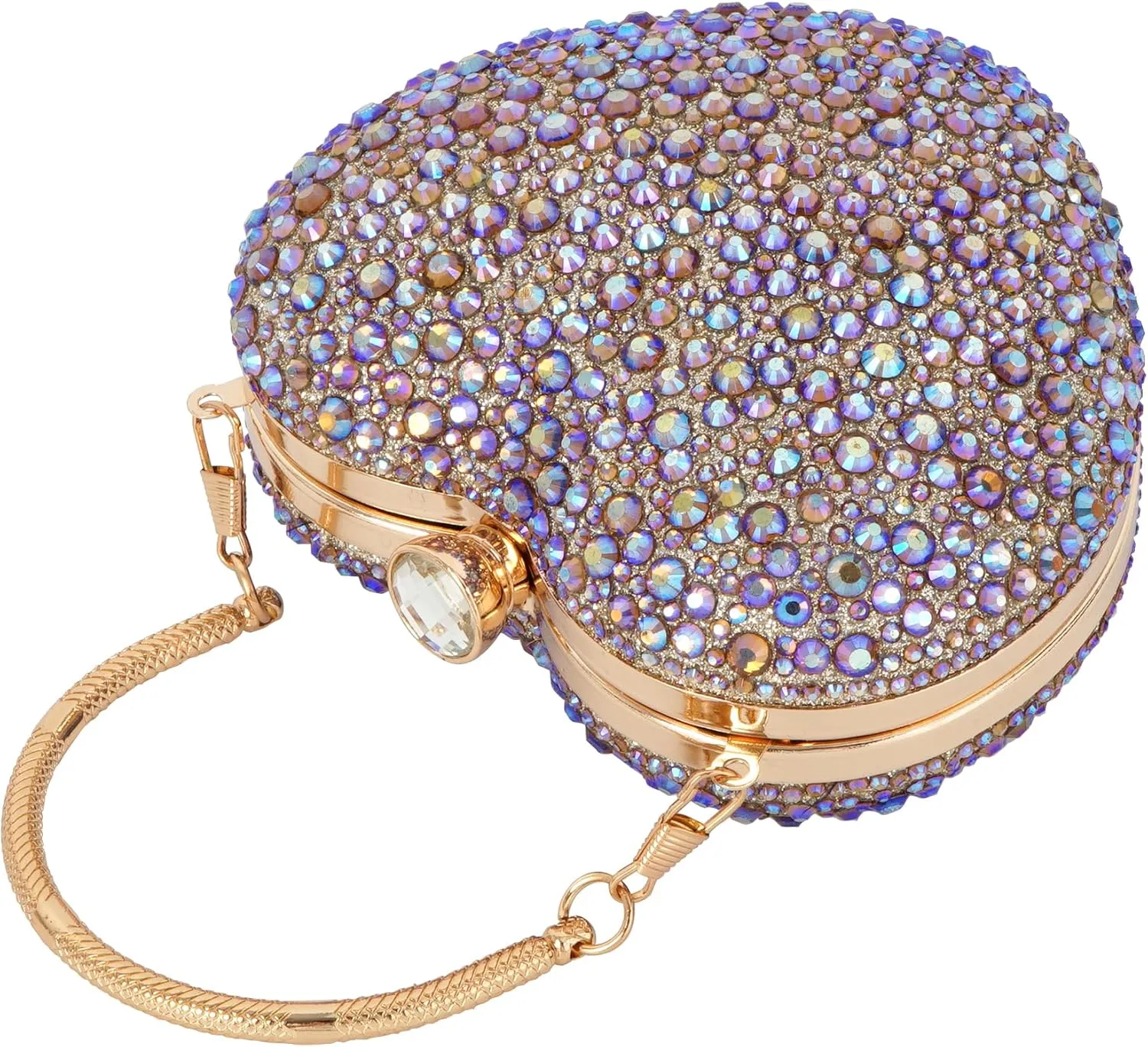 Women Heart Shaped Clutch Handbag Wedding Party Evening Bag Mini Chain Purse Cocktail Prom Tote Shoulder Bag