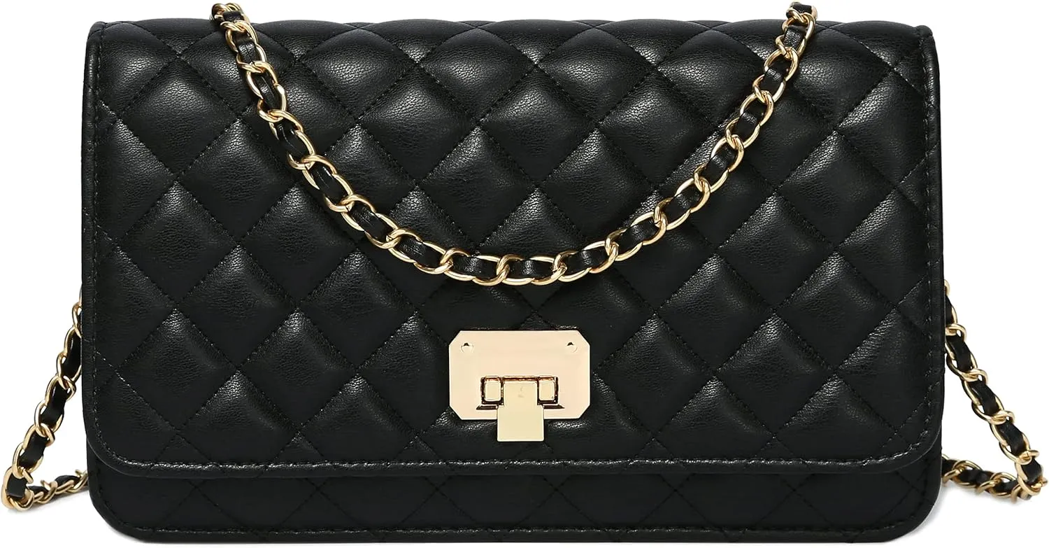 Women Leather Shoulder Bag Fashion Clutch Handbag Quilted Designer Crossbody Bag with Chain Strap
