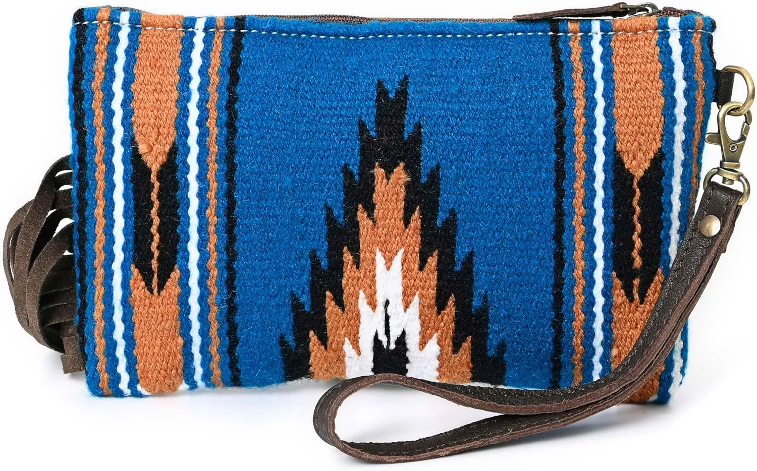 Women Monarch Mini Woolen Western Handmade Clutch Wallet- Zipper Foldover Clutch
