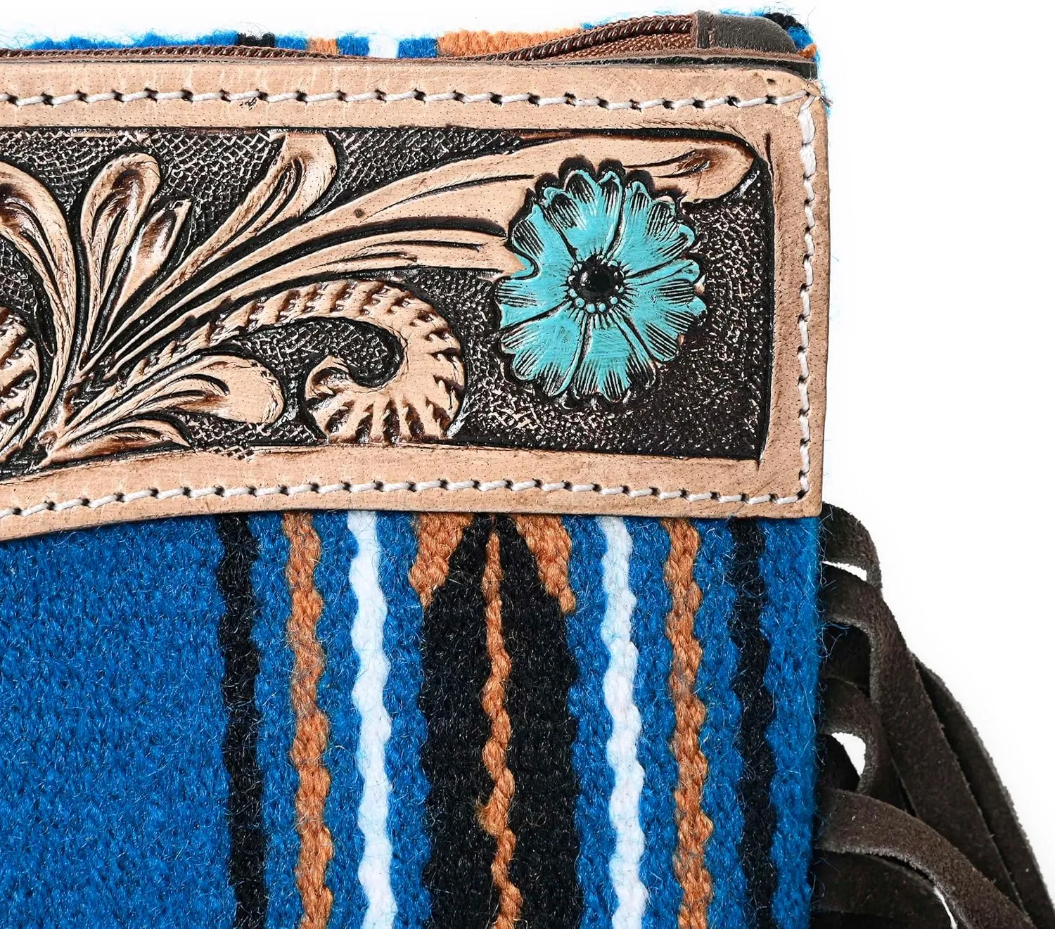 Women Monarch Mini Woolen Western Handmade Clutch Wallet- Zipper Foldover Clutch
