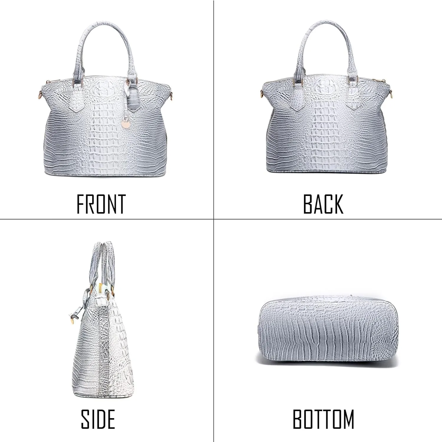 Women Purse Satchel Bag Long Crossbody Classy Tote Bag Top Handle Vegan Leather Ladies Handbags Embossed Pattern