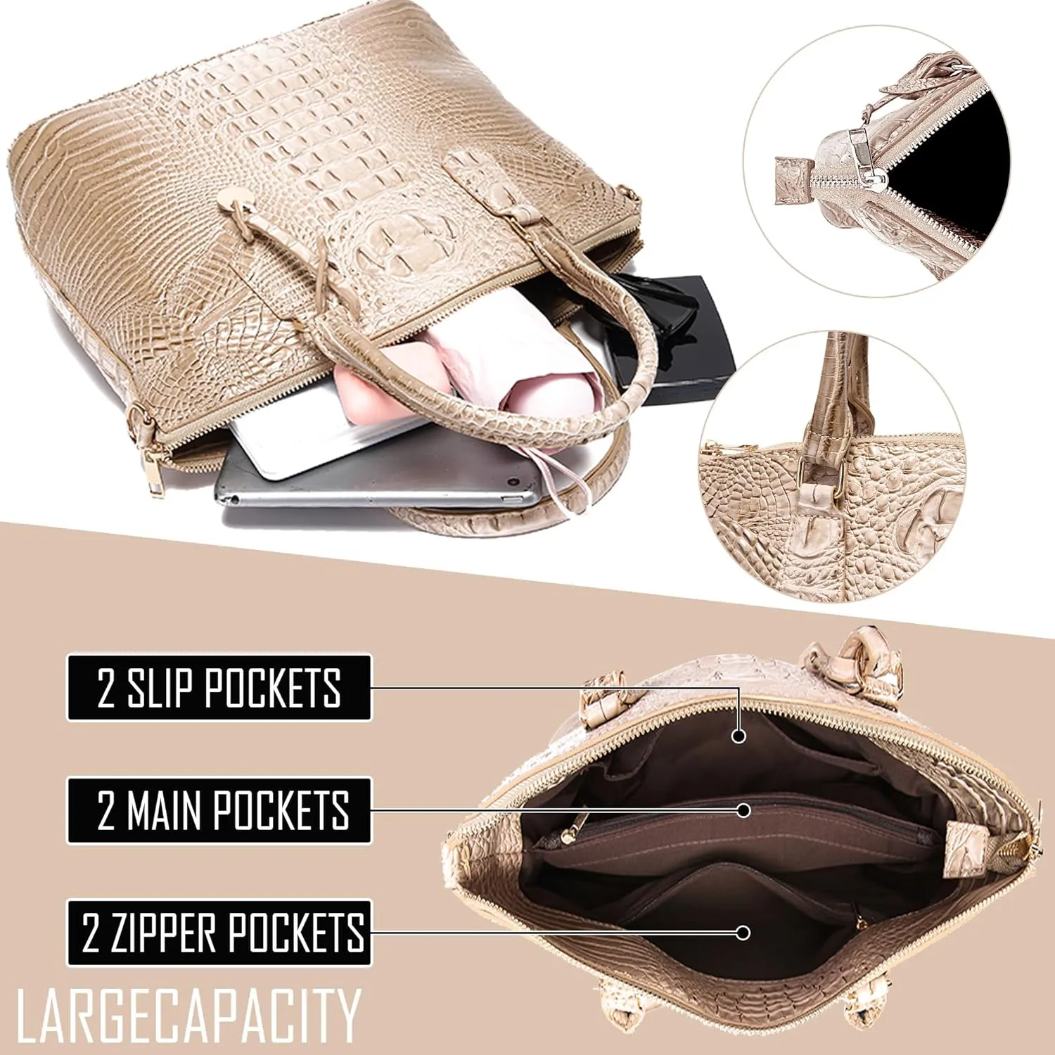 Women Purse Satchel Bag Long Crossbody Classy Tote Bag Top Handle Vegan Leather Ladies Handbags Embossed Pattern