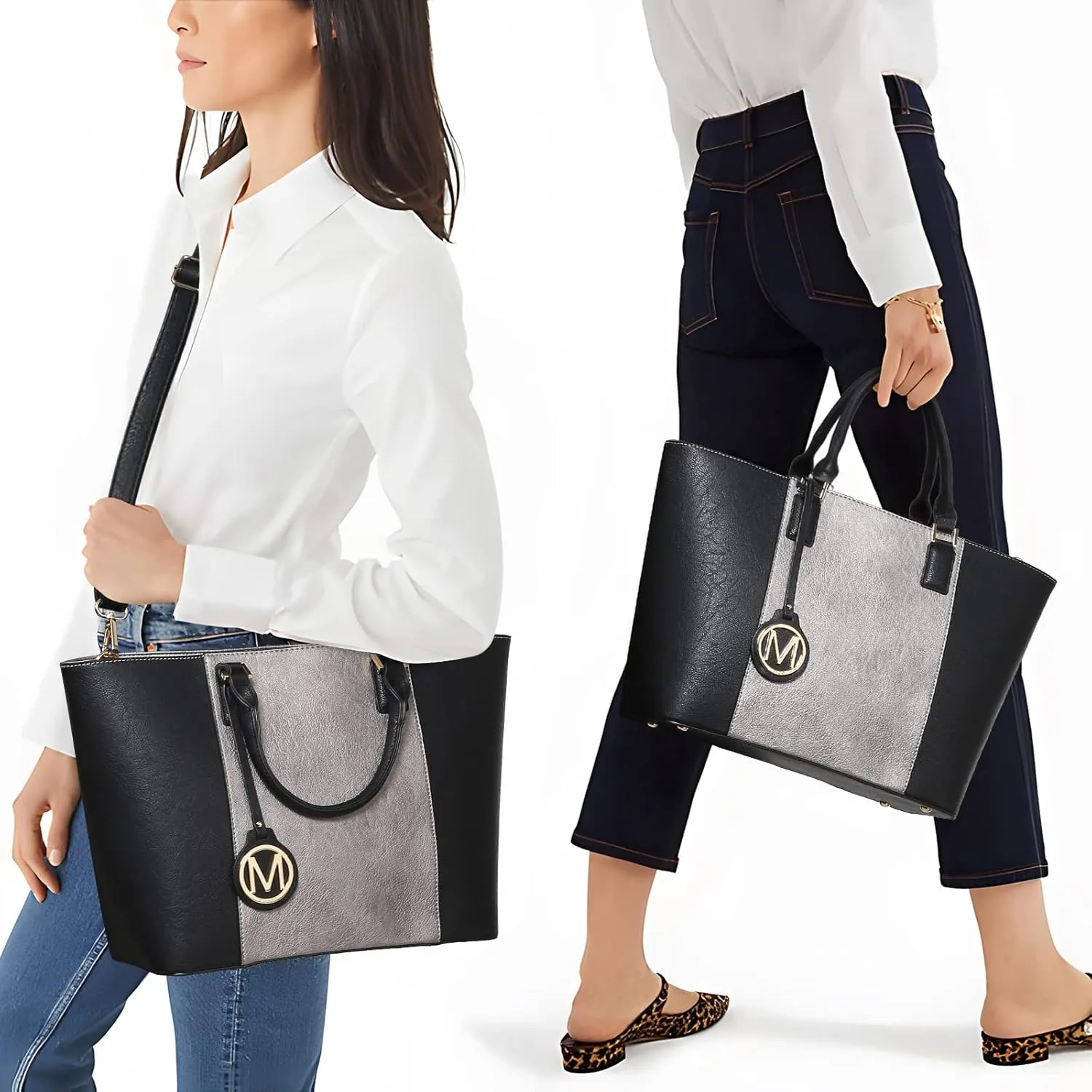 Women Purses Handbags and Wallets Set Designer Top HandleTote Bag Two Tone Shoulder Bag 2pcs