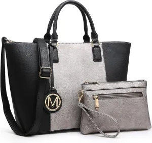 Women Purses Handbags and Wallets Set Designer Top HandleTote Bag Two Tone Shoulder Bag 2pcs