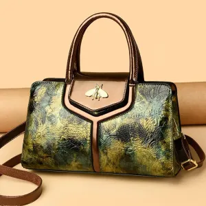 Women Vintage Flap Tote Top Handle Satchel Handbags PU Leather Clutch Purse Shoulder Bag